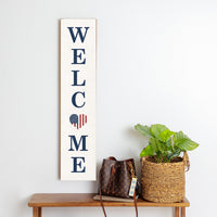 Welcome American Heart Barn Wood Sign