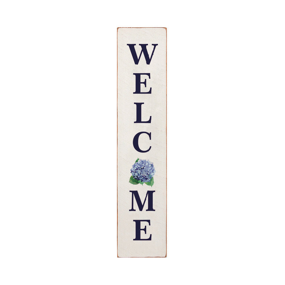 Hydrangea Welcome Barnwood Sign