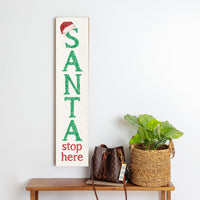 Santa Stop Here Barn Wood Sign