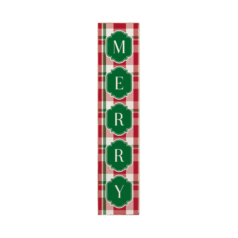Merry Holiday Plaid Barnwood Sign