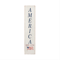 America Est 1776 Flag Barn Wood Sign