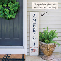 America Est 1776 Flag Porch Leaner