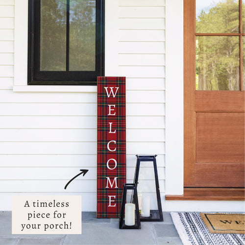 Classic Tartan Welcome Porch Leaner
