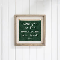 Love You To The Mountains Green Vintage Flag Wall Art