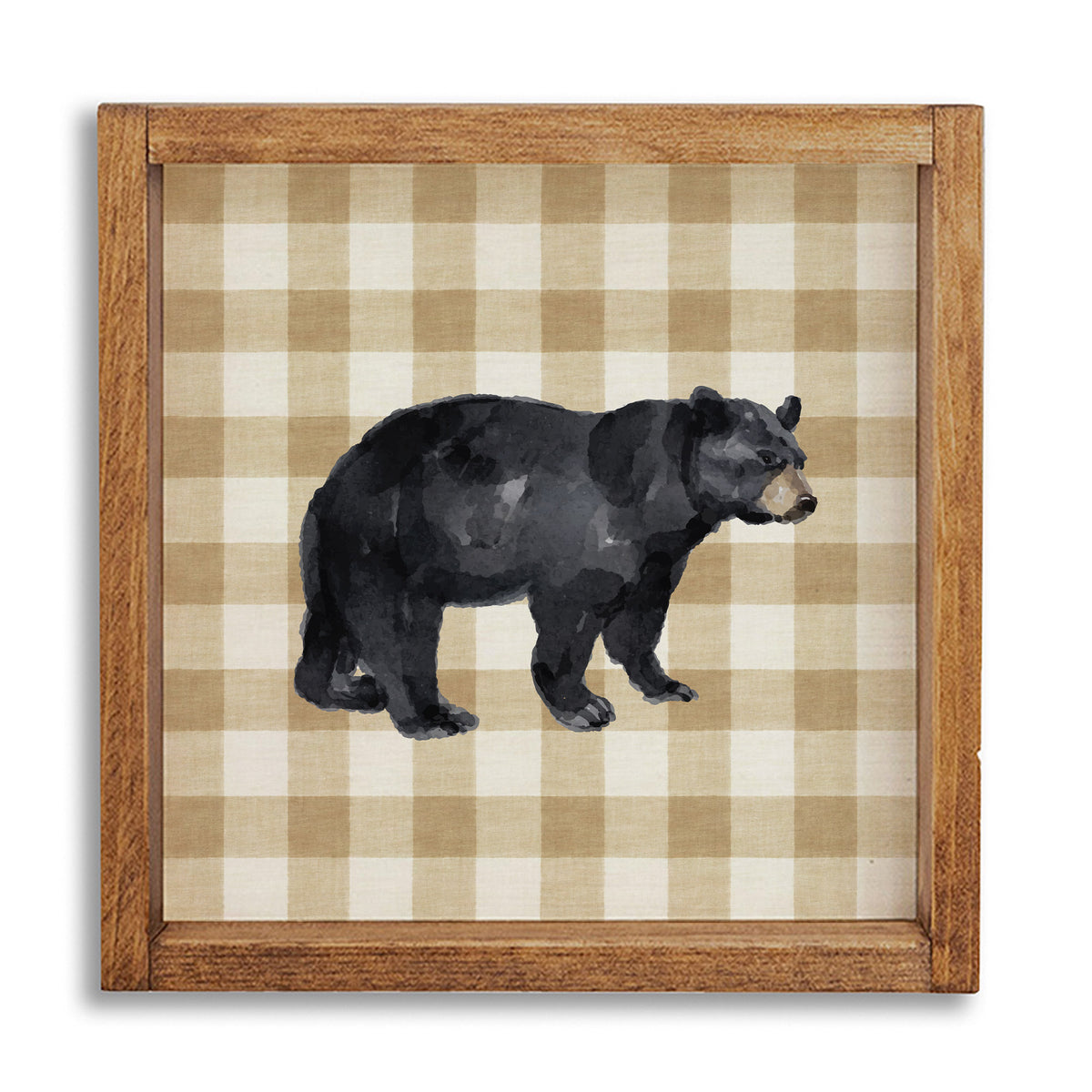 Black Bear Gingham Wall Art