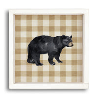 Black Bear Gingham Wall Art