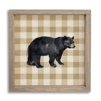 Black Bear Gingham Wall Art