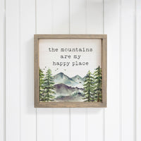 The Mountains Are My Happy Place Wall Art