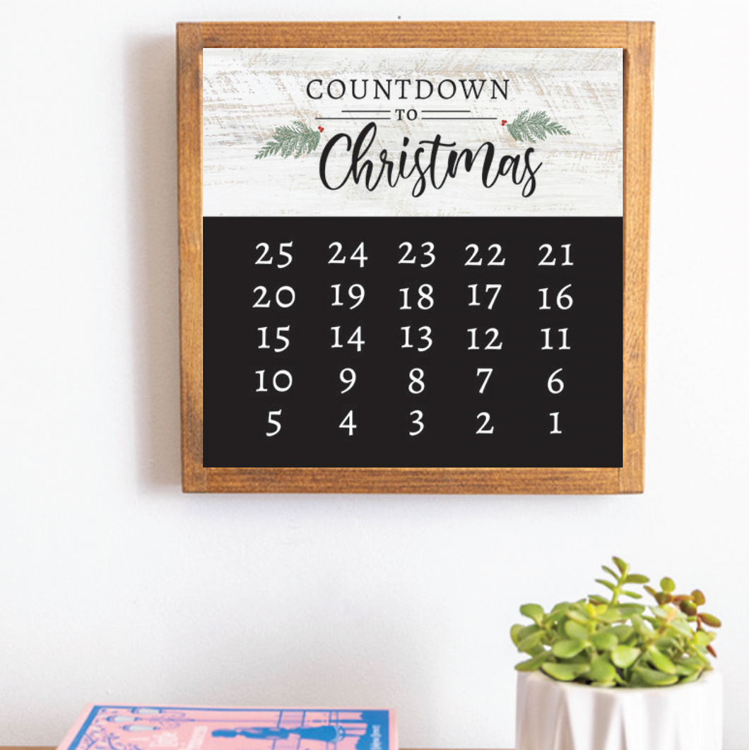 Countdown To Christmas 12” x 12” Wall Art