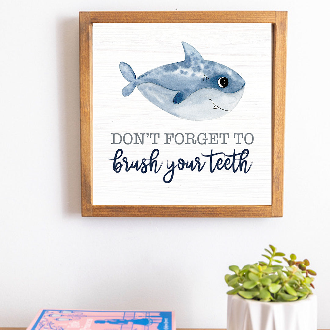 Brush Your Teeth 12" x 12" Wall Art