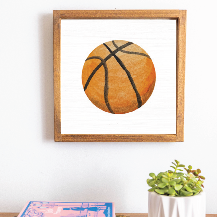 Basketball 12” x 12” Wall Art