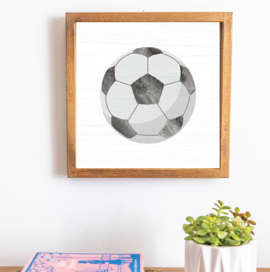 Soccer Ball 12” x 12” Wall Art
