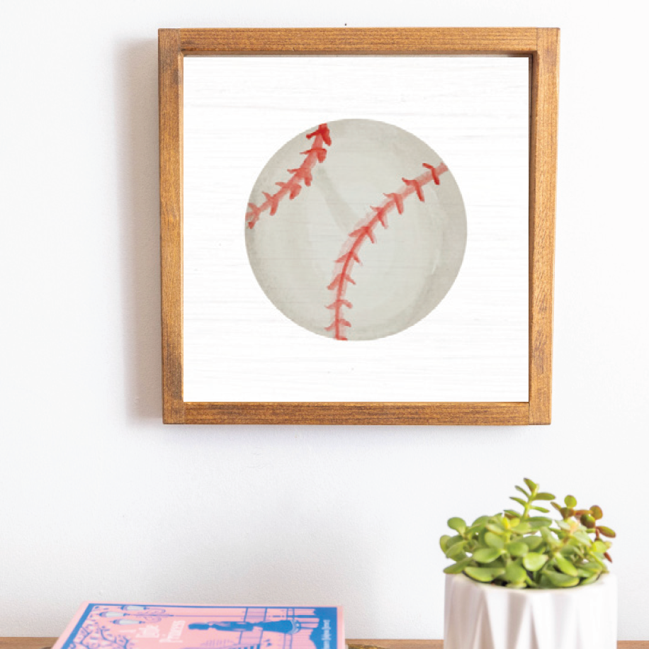 Baseball 12” x 12” Wall Art