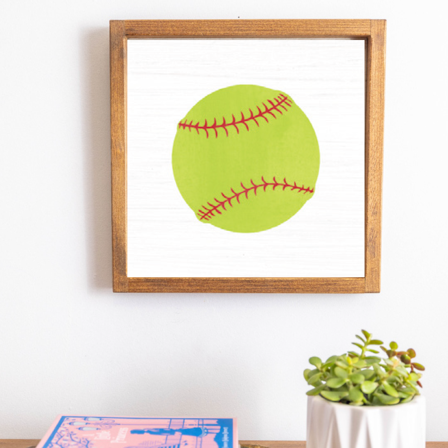 Softball 12” x 12” Wall Art