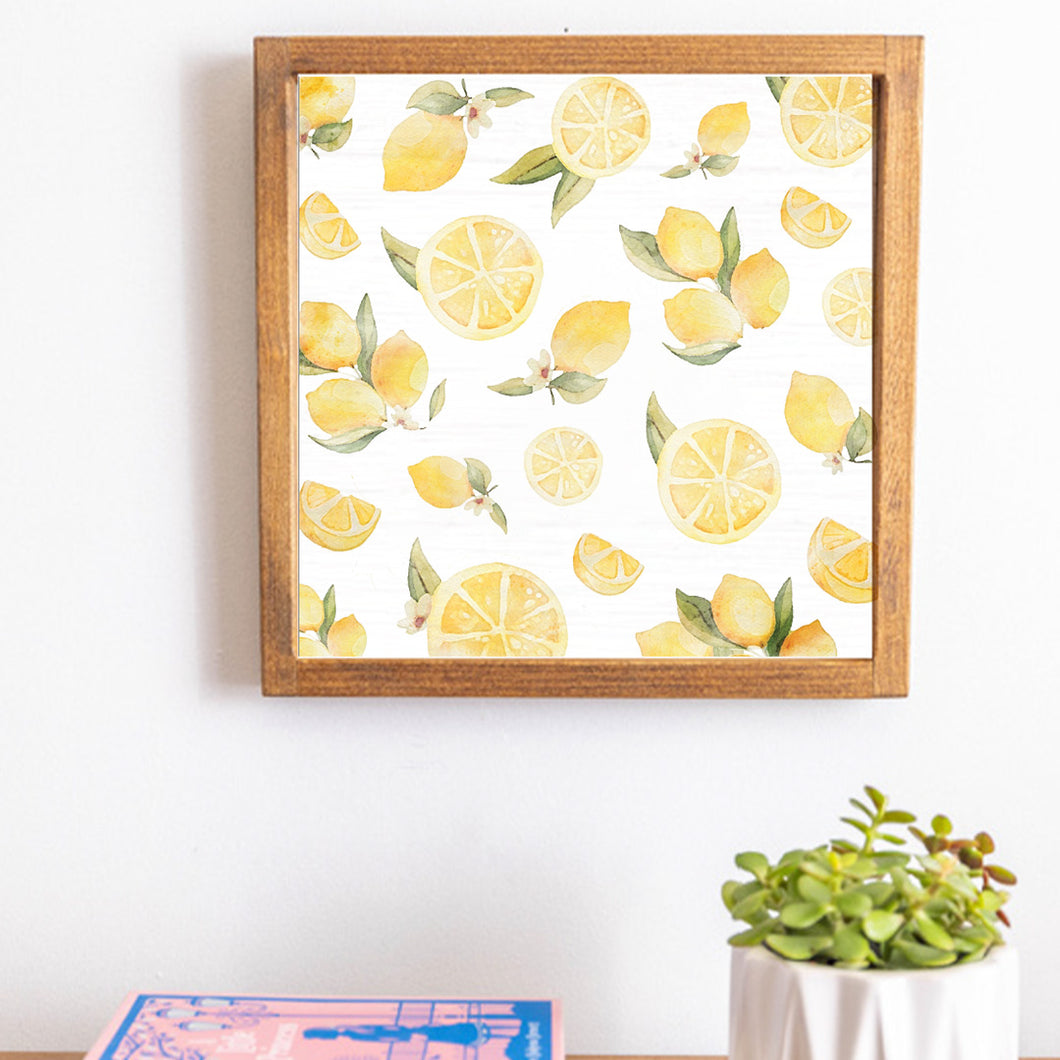 Watercolor Lemons 12” x 12” Wall Art