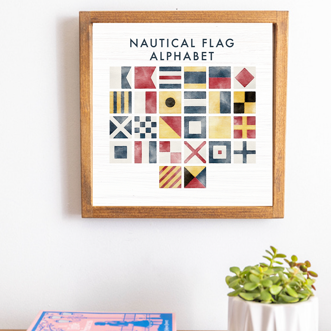 Nautical Flag Alphabet 12" x 12" Wall Art