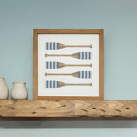 Striped Oars 12" x 12" Wall Art