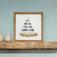 Watercolor Sailboat 12" x 12" Wall Art