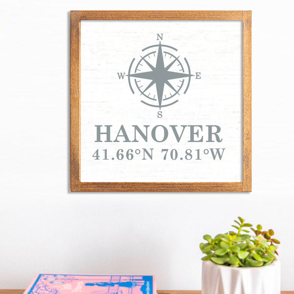 Compass Coordinates Personalized Wall Art