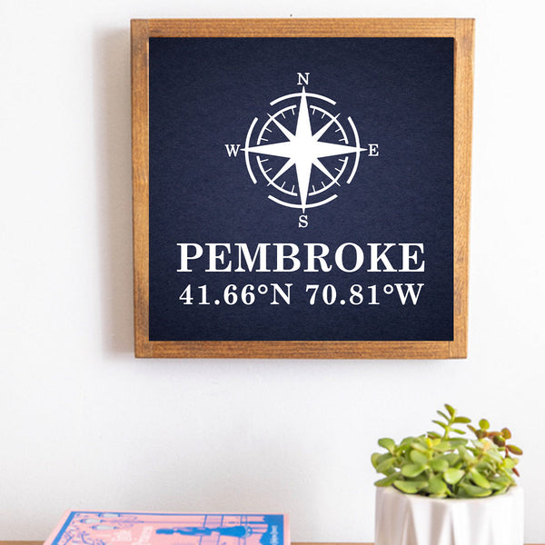 Compass Coordinates Personalized Wall Art