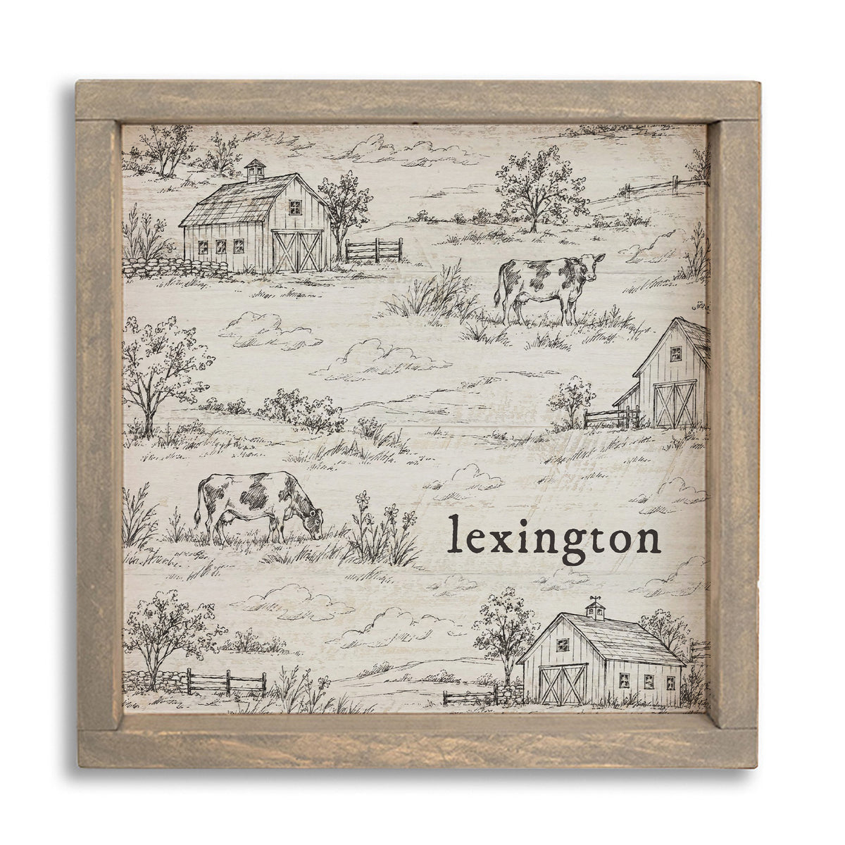 Farm Sketch Personalized Wall Art