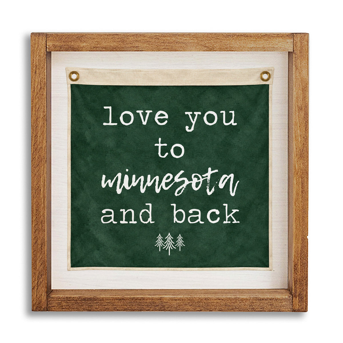 Love You To Personalized Green Vintage Flag Wall Art