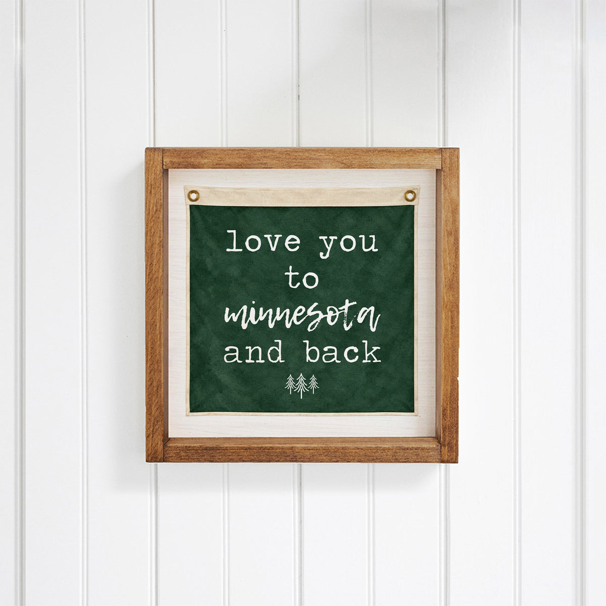 Love You To Personalized Green Vintage Flag Wall Art