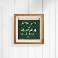 Love You To Personalized Green Vintage Flag Wall Art