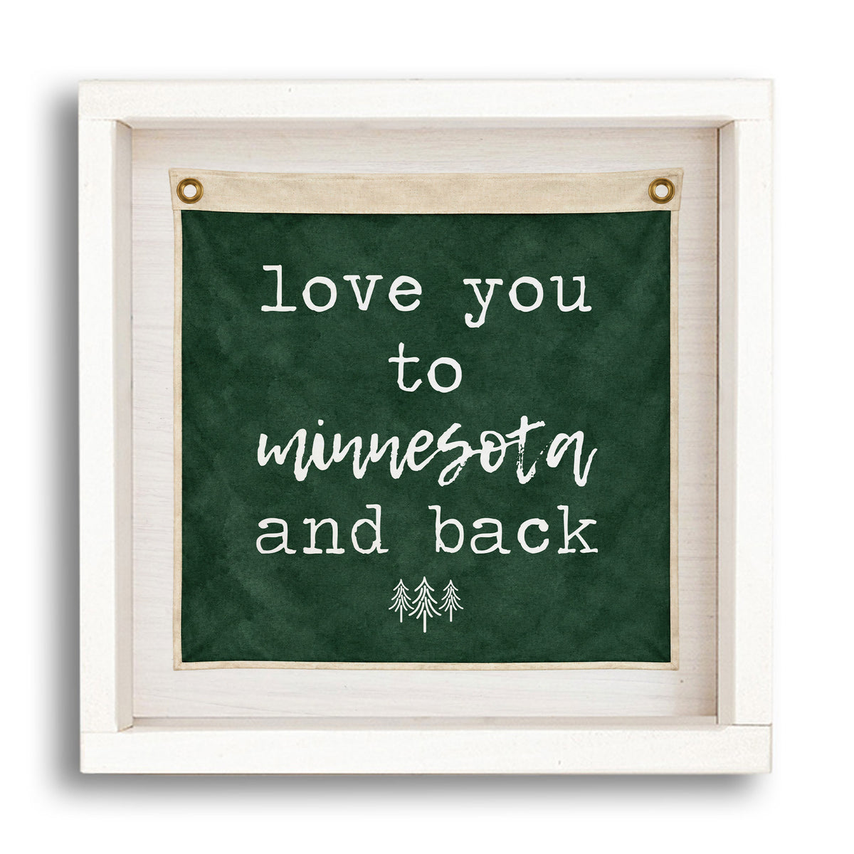Love You To Personalized Green Vintage Flag Wall Art