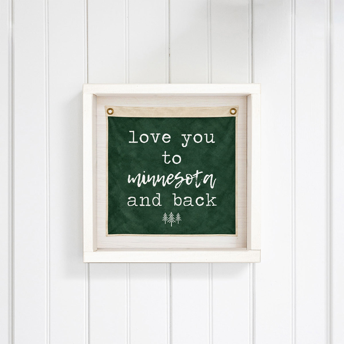 Love You To Personalized Green Vintage Flag Wall Art