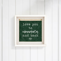 Love You To Personalized Green Vintage Flag Wall Art