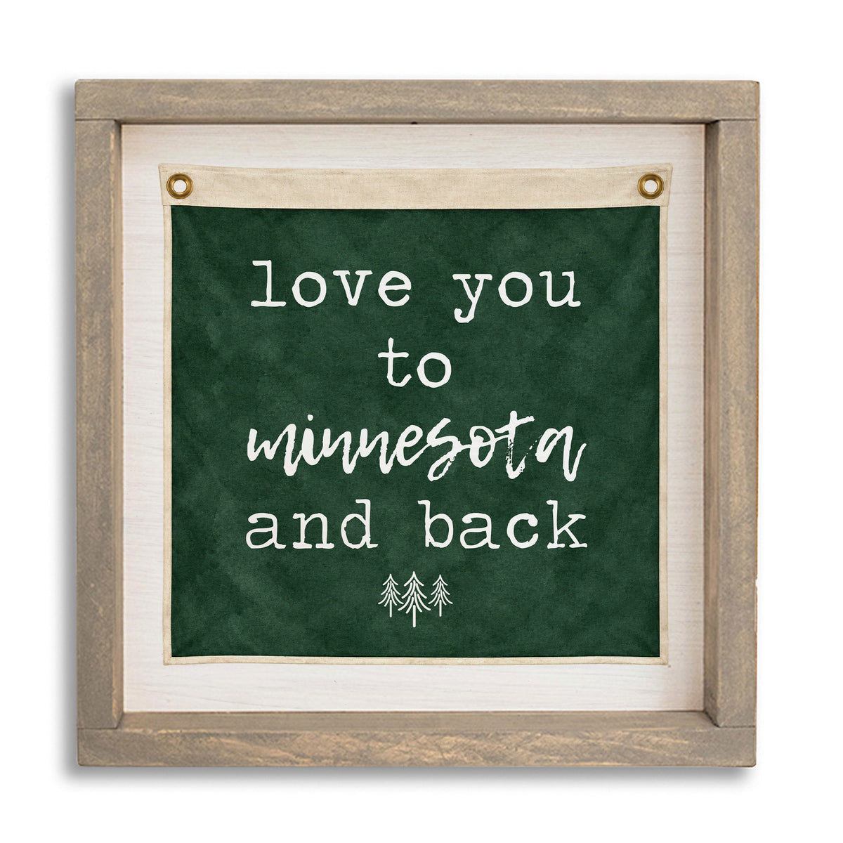 Love You To Personalized Green Vintage Flag Wall Art