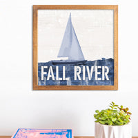 Indigo Sailboat 12" x 12" Personalized Wall Art