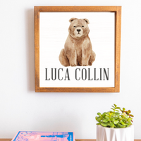 Bear 12" x 12" Personalized Wall Art