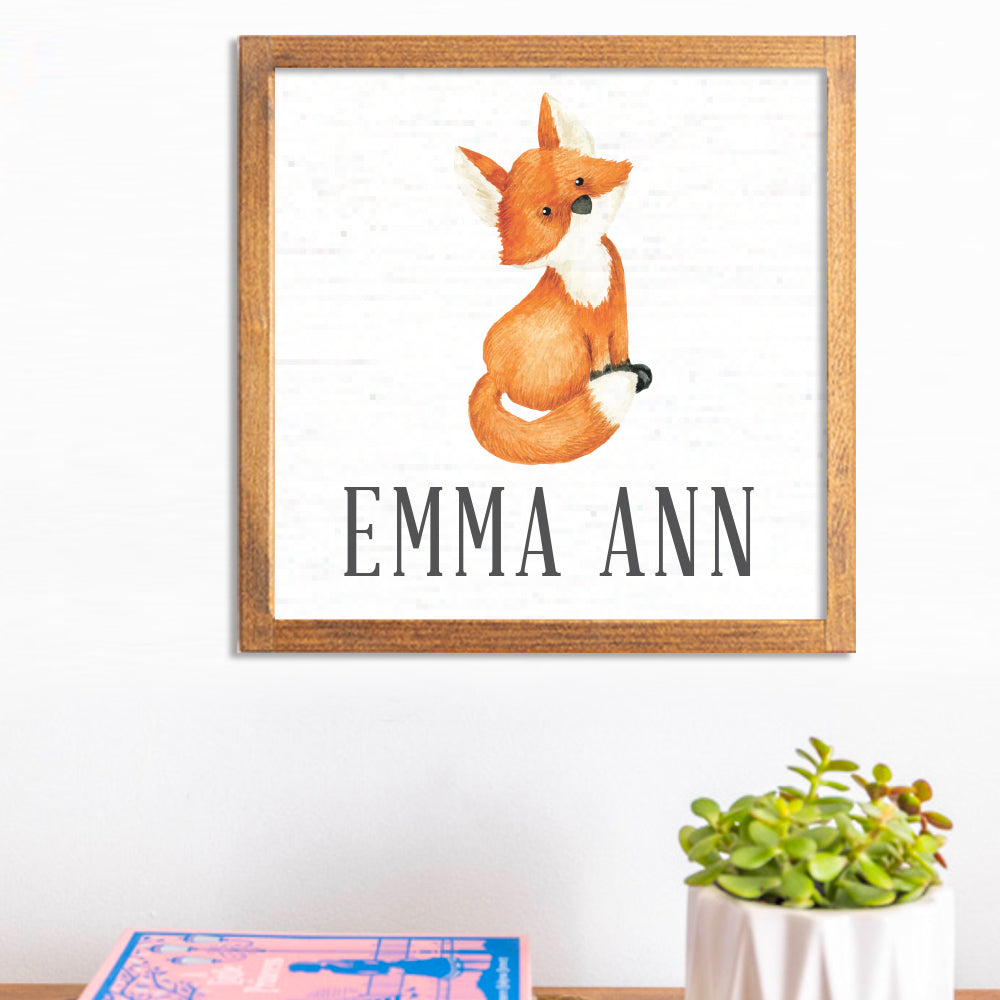 Personalized Fox 12” x 12” Wall Art