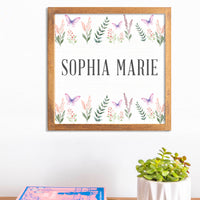 Personalized Floral 12” x 12” Wall Art