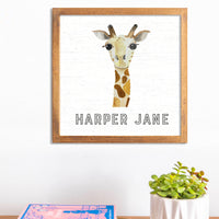 Personalized Giraffe 12” x 12” Wall Art