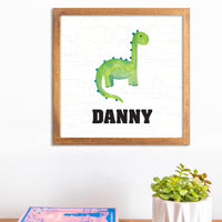 Personalized Dino 12” x 12” Wall Art