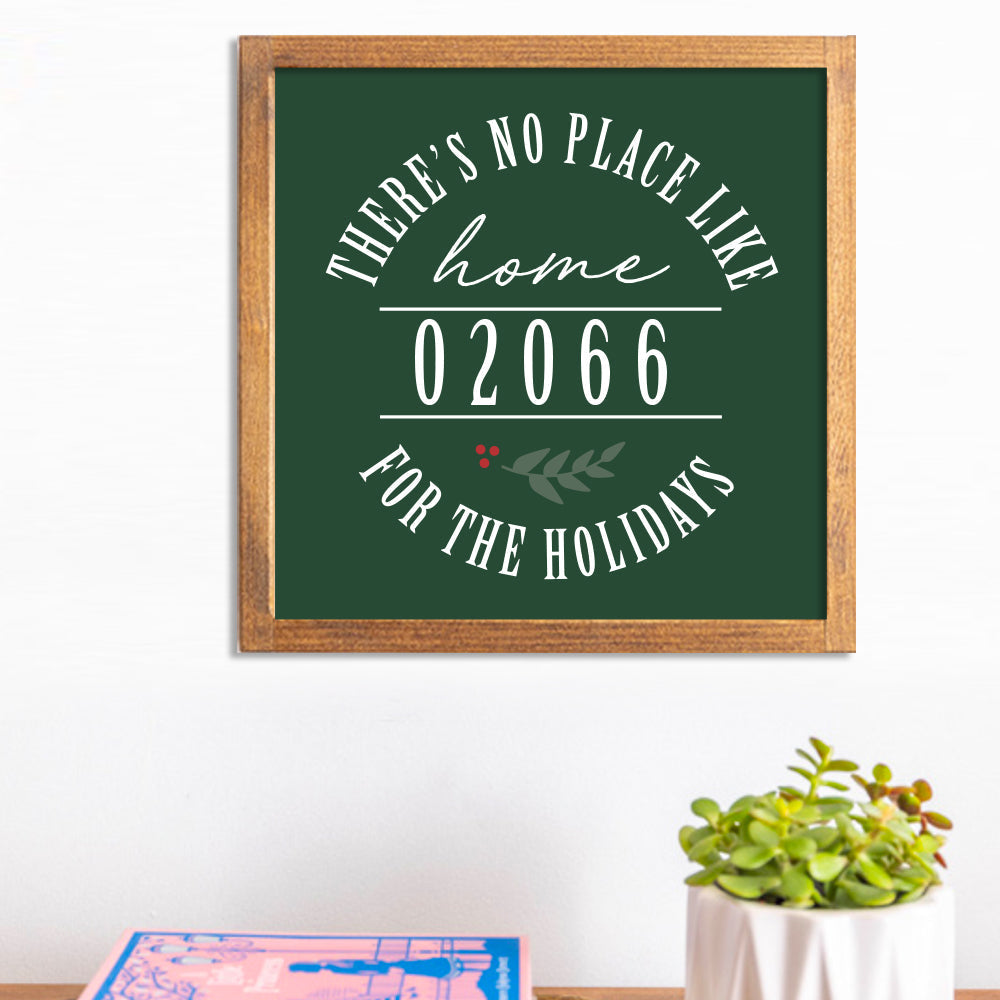 No Place Like Home 12" x 12" Personalized Wall Art