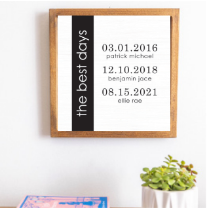 *Olive + Cocoa The Best Days 12x12 Wall Art