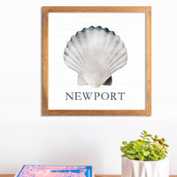 Personalized Watercolor Shell 12" x 12" Framed Wall Art