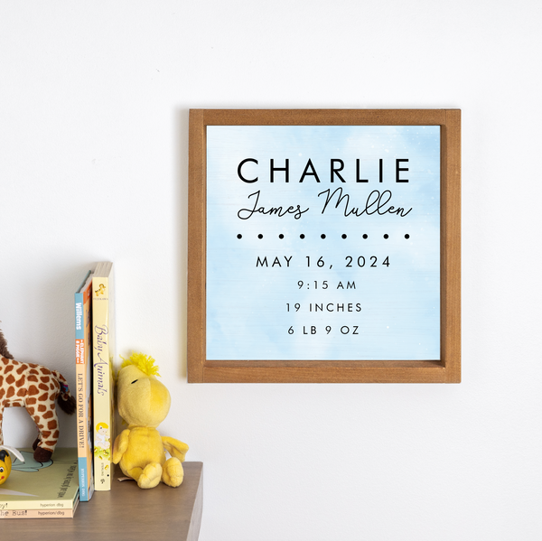 Birth Announcement Personalized Wall Art