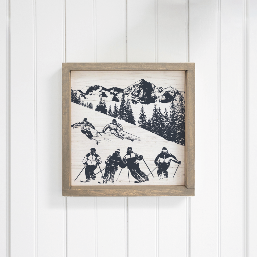 Retro Ski Run Wall Art