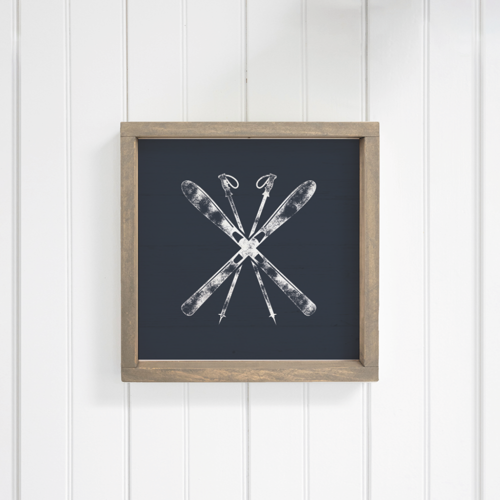 Navy Blue Ski Wall Art