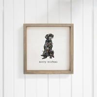 Merry Woofmas Black Lab Wall Art