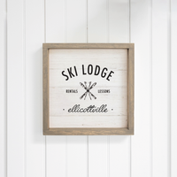 Personalized Ski Lodge Rentals Lessons Wall Art