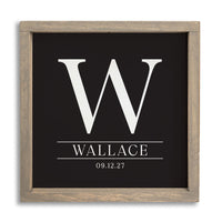 Initial Black Personalized Wall Art