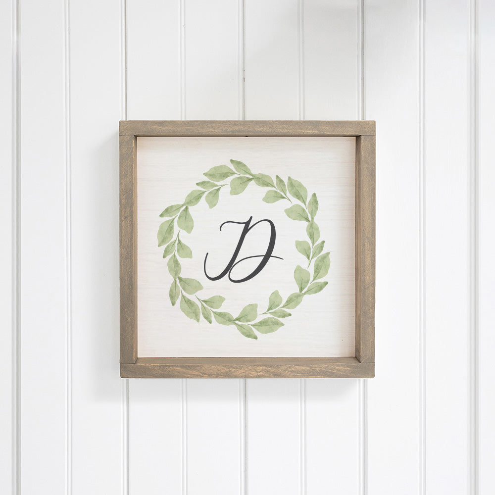 Greenery Initial Personalized Wall Art
