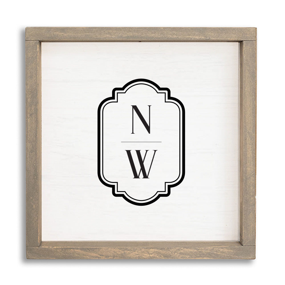 Initials Vertical Personalized Wall Art