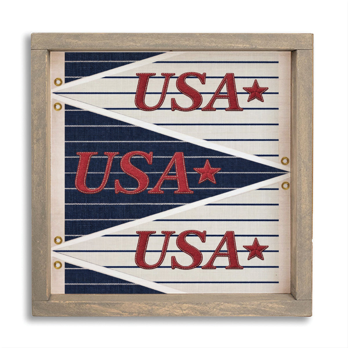 USA Navy Striped Star Banner Wall Art